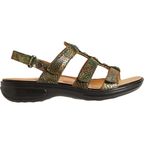 NEW REVERE Toledo Sandals - Leather, Wide Width For Women  Peacock Python 253 - Picture 3 of 5